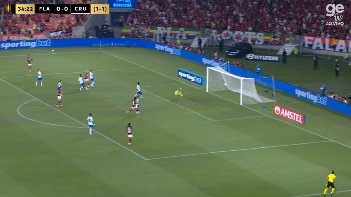 Flamengo x Cruzeiro: Arrascaeta tabela com Pedro e faz golaço no Maracanã
