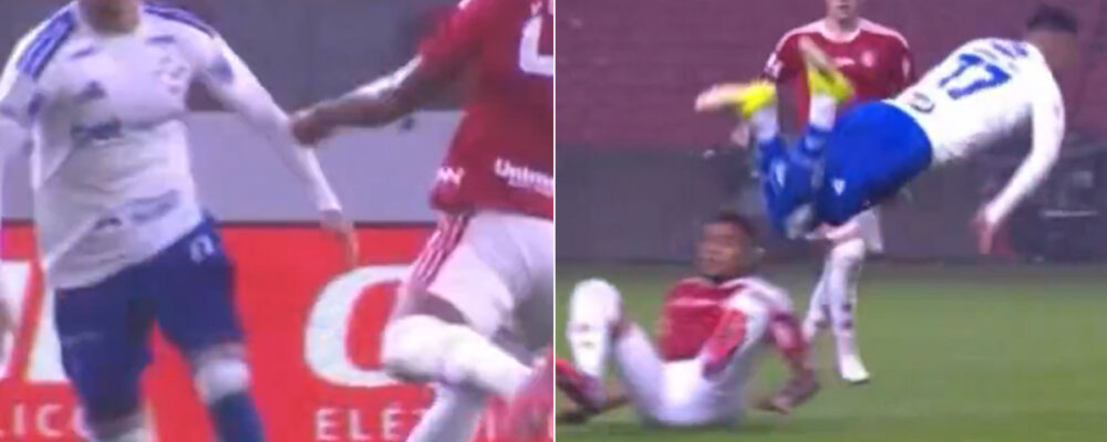 STJD concede efeito suspensivo a zagueiro do Inter que lesionou Pec, do Cruzeiro