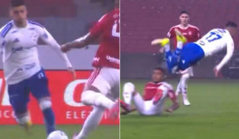 STJD concede efeito suspensivo a zagueiro do Inter que lesionou Pec, do Cruzeiro